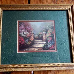 1997 Thomas Kinkade Victorian Garden Framed Print COA